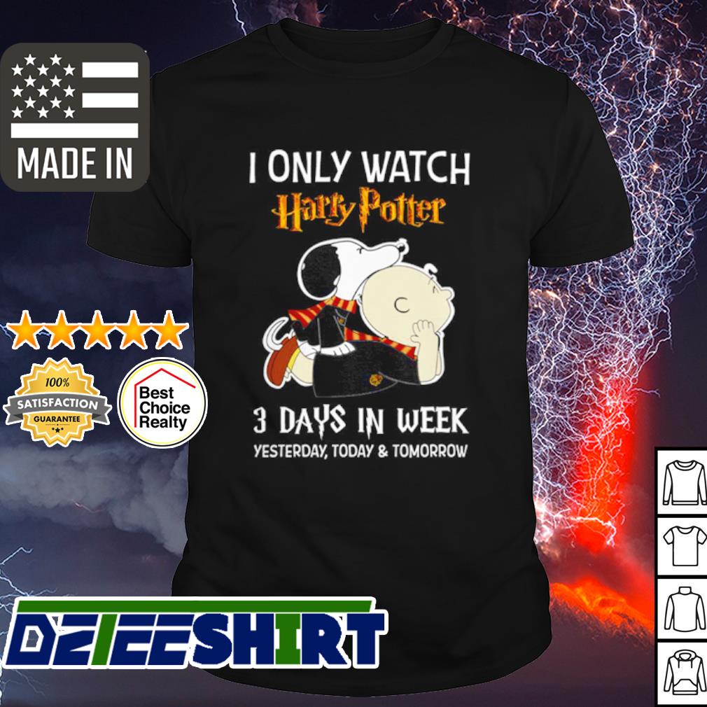 zaad Premedicatie Keer terug Funny snoopy Charlie Brown I only watch Harry Potter 3 days in week shirt –  Nemo Fashion LLC