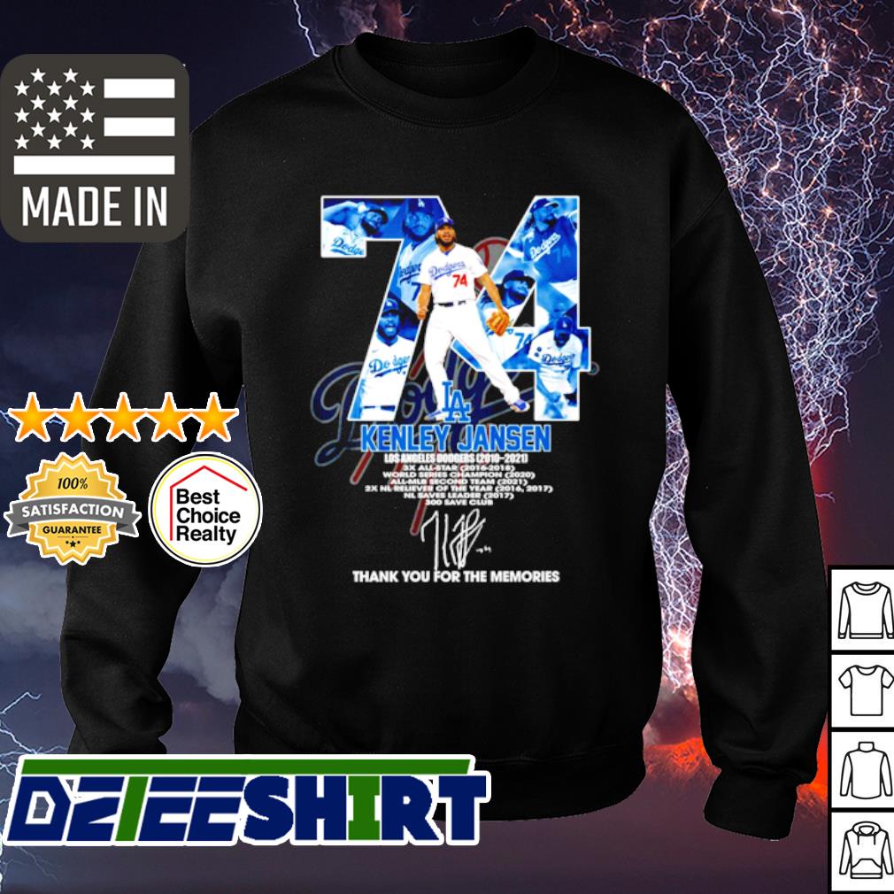 Kenley Jansen 74 Los Angeles Dodgers 2010-2021 thank you 74 signature shirt,  hoodie, sweater, long sleeve and tank top