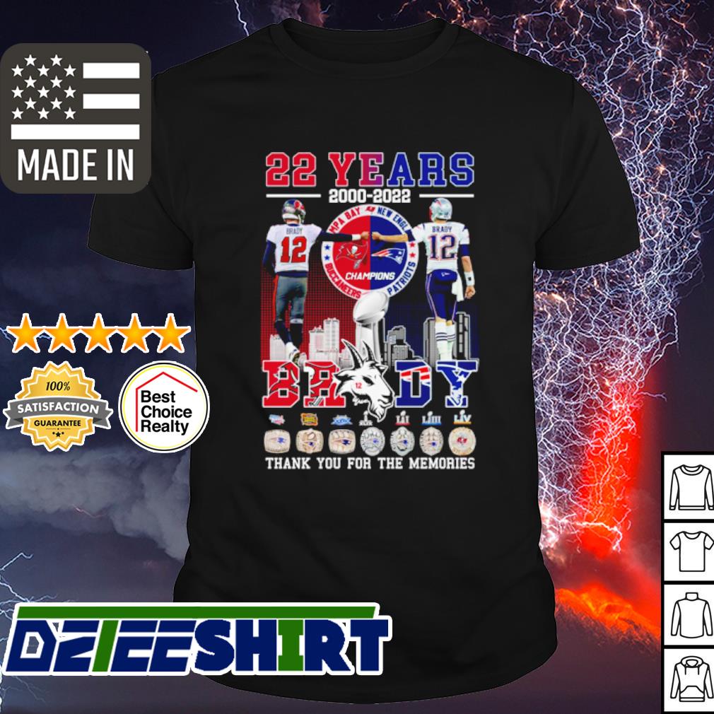 Tom Brady 2000-2022 Signatures Thank You For The Memories Shirt