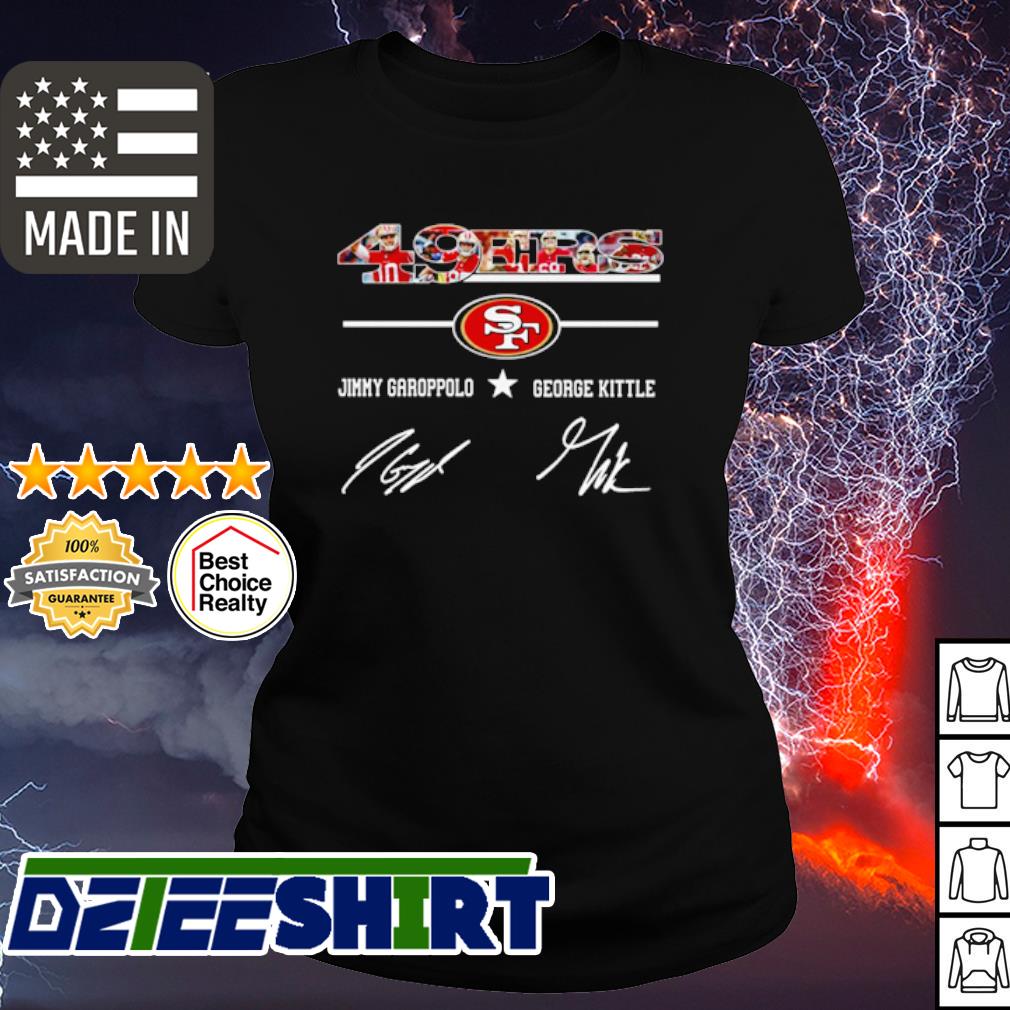 San Francisco 49ers T-shirt Jimmy Garoppolo And George Kittle Signatures  Long Sleeve, Ladies Tee