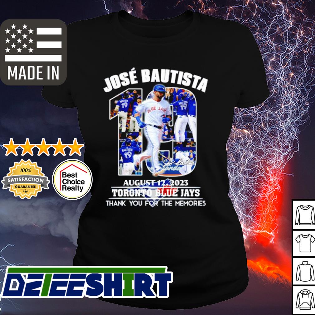 Jose Bautista August 12, 2023 Toronto Blue Jays Thank You For The Memories  Signature T-shirt,Sweater, Hoodie, And Long Sleeved, Ladies, Tank Top