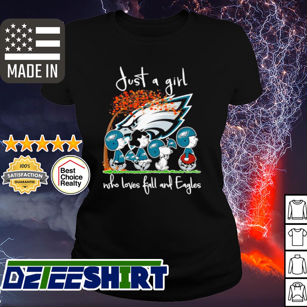 Just A Girl Who Love Fall And Philadelphia Eagles 2023 Shirt - Printiment