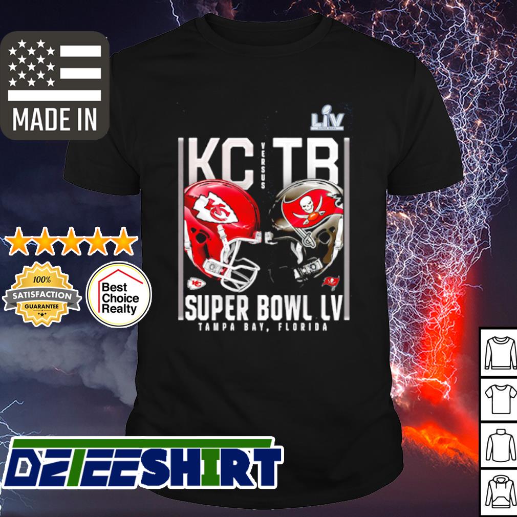 Nfl super bowl lv 55 kansas city chiefs vs tampa bay buccaneers 2021 shirt  - Kingteeshop